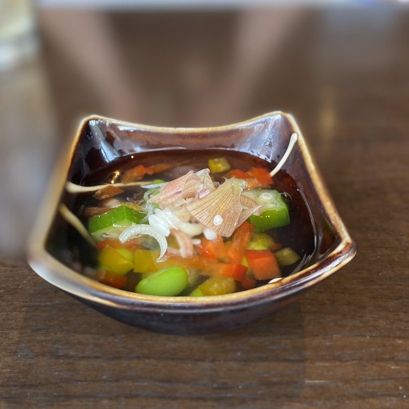 お通し(夏野菜のゼリー寄せ) (鉢屋 （はちや）)