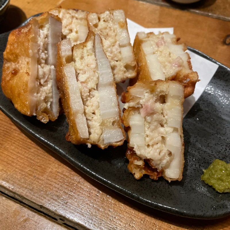 つくね蓮根はさみ揚げ(佐賀県三瀬村 ふもと赤鶏 田町店)