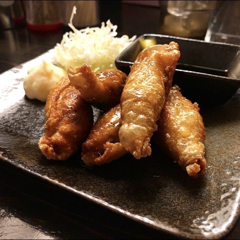 鶏皮揚げ餃子(鶏がららーめん　門扇 木屋町店 （もんせん）)