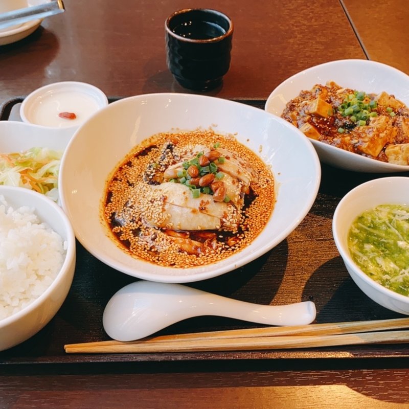 JASMINE名物"よだれ鶏" ミニ麻婆豆腐付きセット(中華香彩 JASMINE)