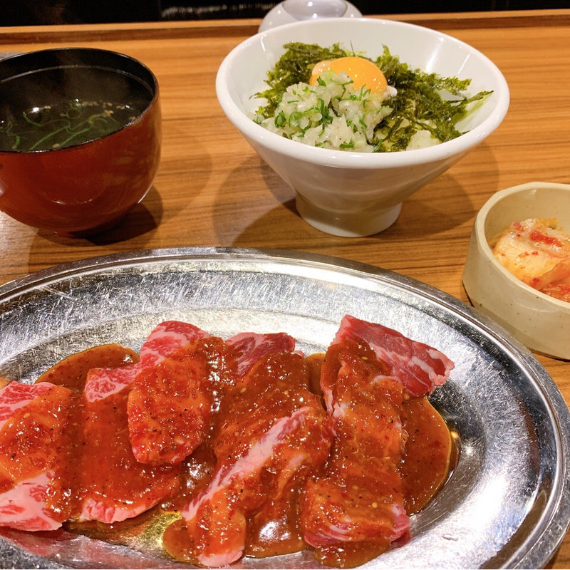 上カルビ&上ハラミ定食(焼肉やる気 四条河原町店 )