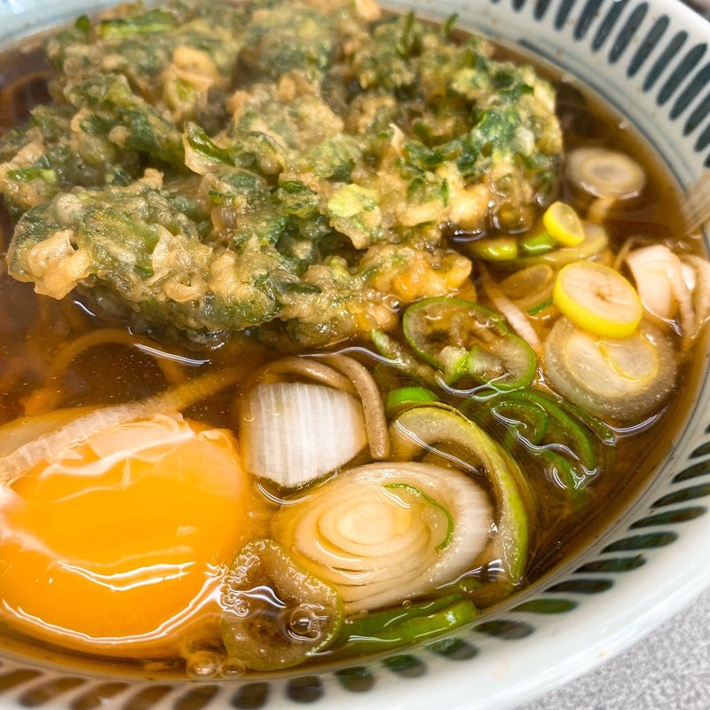 春菊天そば＋玉子(そばうどん松本 )