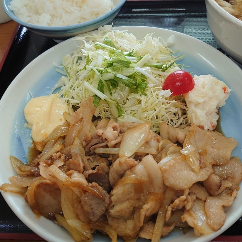 生姜焼き定食＋Aセット(山田うどん食堂 岩瀬店 )