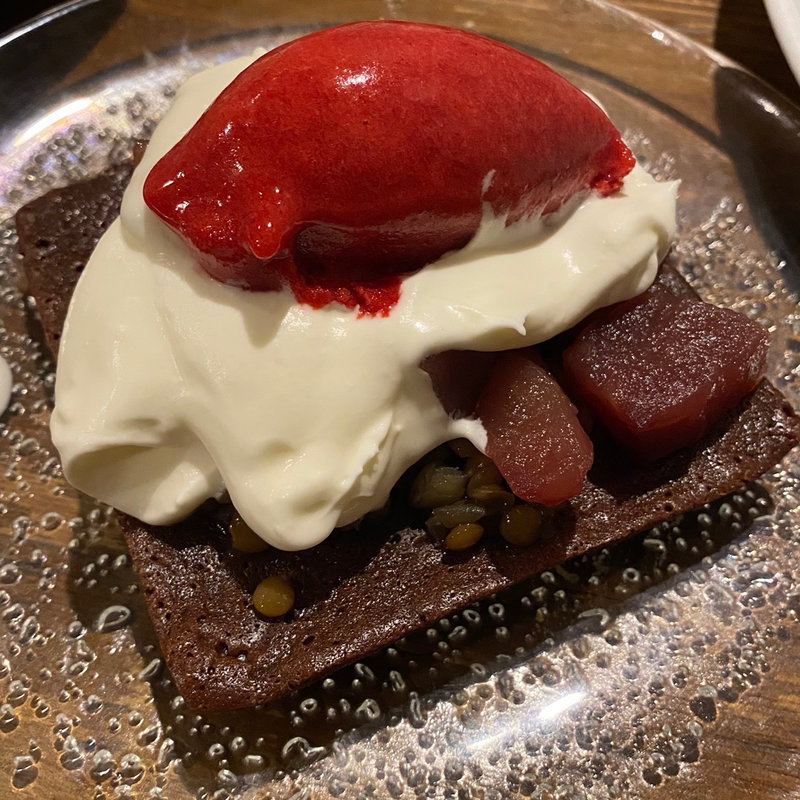 ガトーショコラ、フランボワーズのシャーベット(金剛商店138番地 )