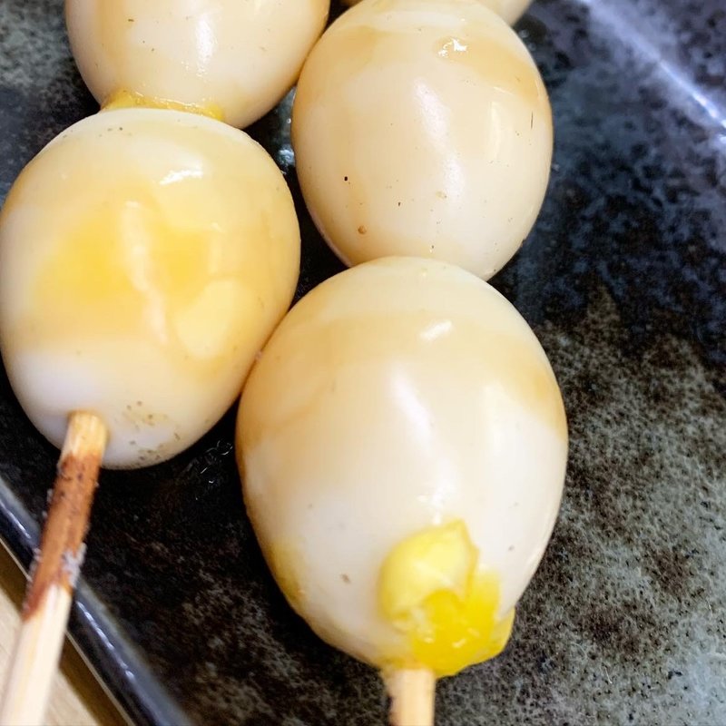 半熟うずら串(鳥芳)
