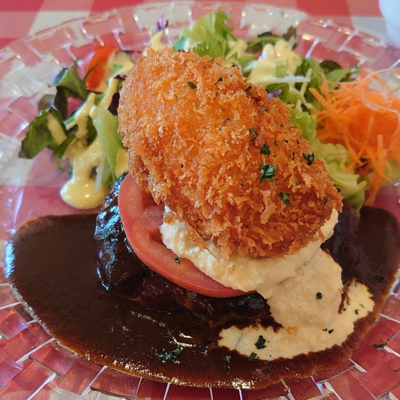 お好みハンバーグ&カニクリームコロッケ(ウエストハウス 神立店 )