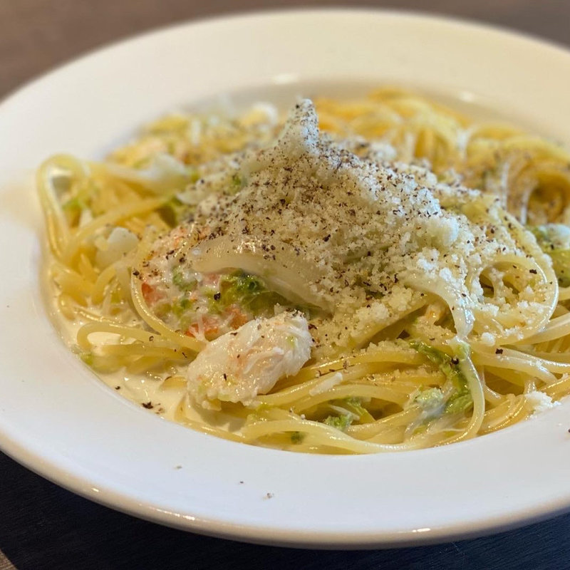 あおさ海苔とズワイ蟹のクリームチーズパスタ(TOTOMATO)