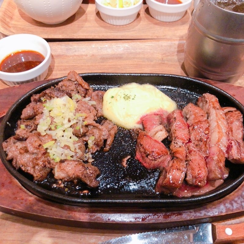 ステーキ＆カルビコンボ(いしがまやハンバーグ ルクア店)