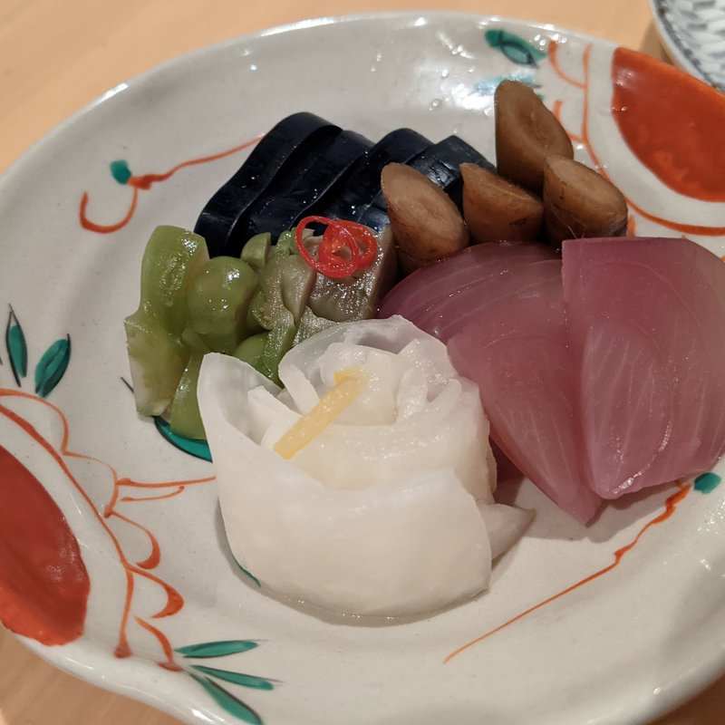 季節の漬物盛り合わせ(炭火串焼ヒヨク之トリ 水道橋店)