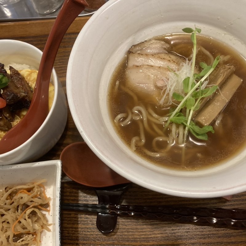 中華そば&ふぁ玉チャーシュー丼(麦右衛門 )
