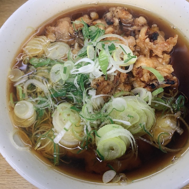 ゲソ天そば、牡蠣天(一由そば )