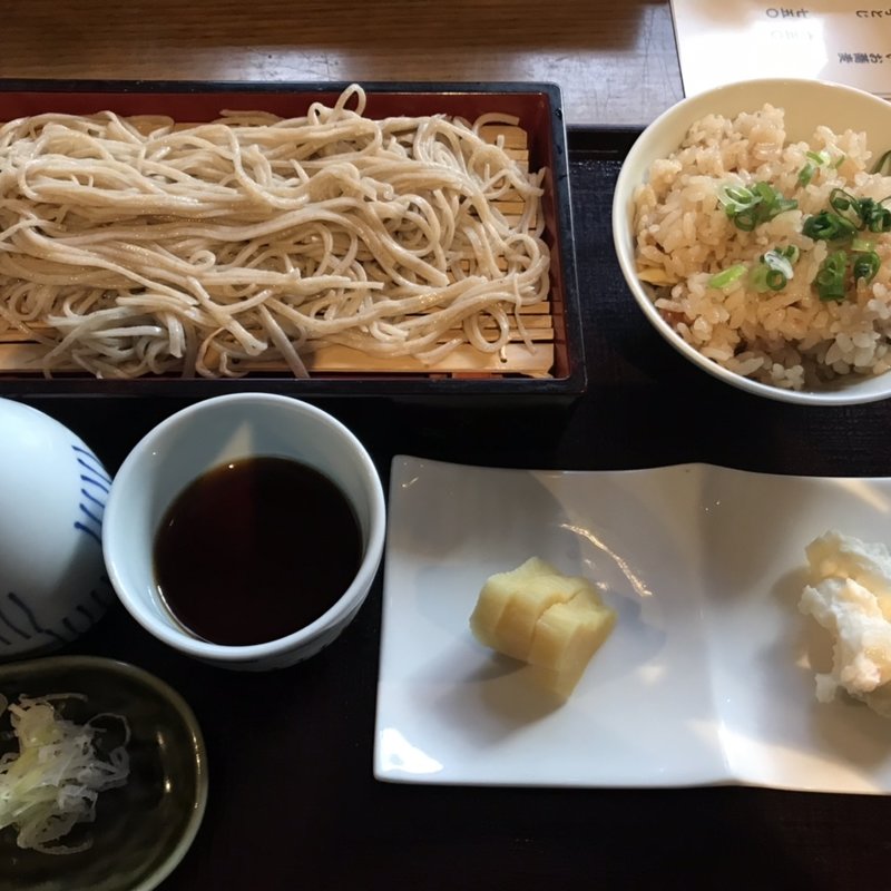 ざる蕎麦＆あさりご飯(蕎麦 たのし)