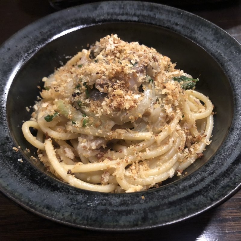 ブカティーニ、イワシとウイキョウ(Enoteca 眞  （エノテカシン）)