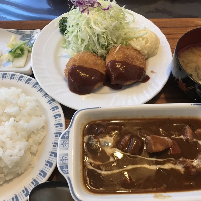 クリームコロッケとシチュー(ローマの太陽)