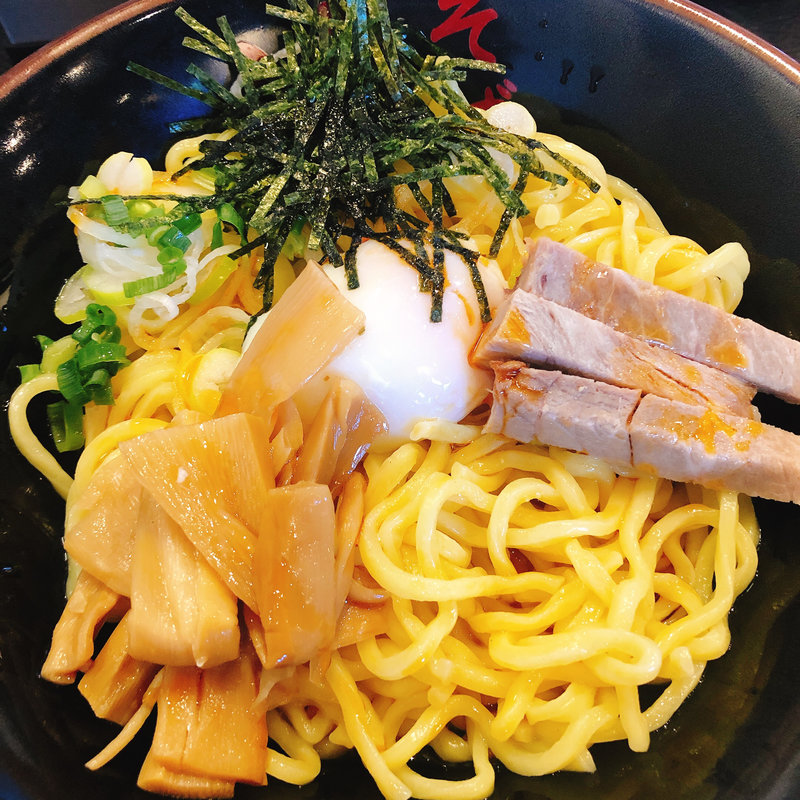 辛みそ油そば並盛　たまごトッピング(油そば　東京油組総本店藤沢組)