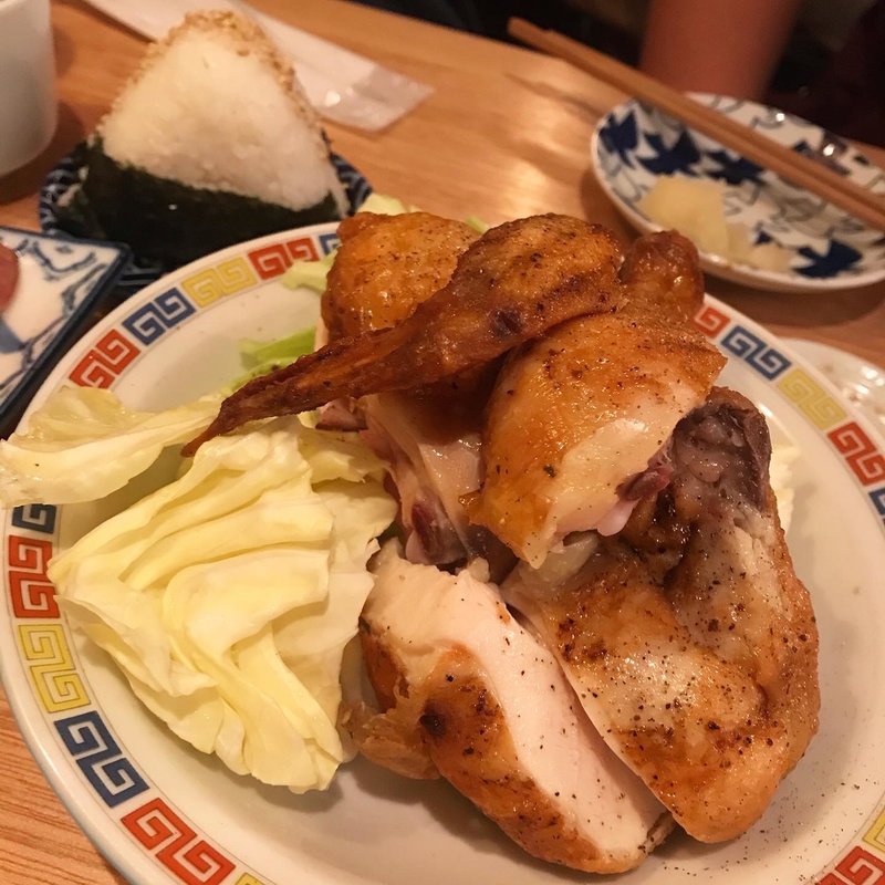 ひな鳥半身揚げ　白(あんぽんたん)