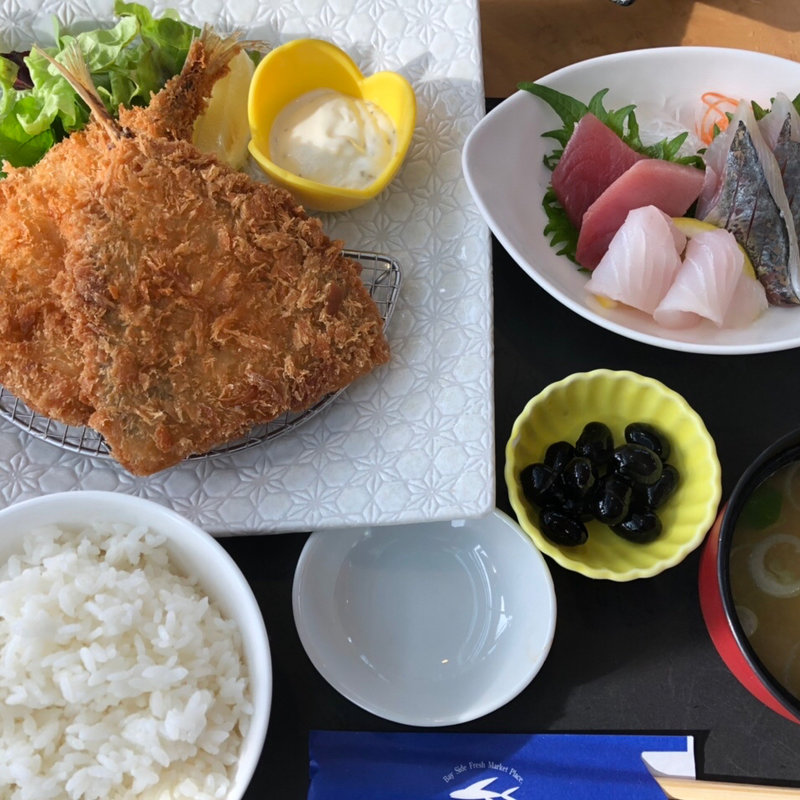 アジフライとお刺身セット(ザ・フィッシュ)