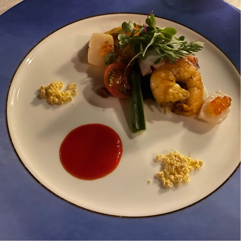 シーフード・ヴァリエ　ケイジャンシュリンプとシーフードマリネ(ブルーバイユー・レストラン(ディズニーランド))