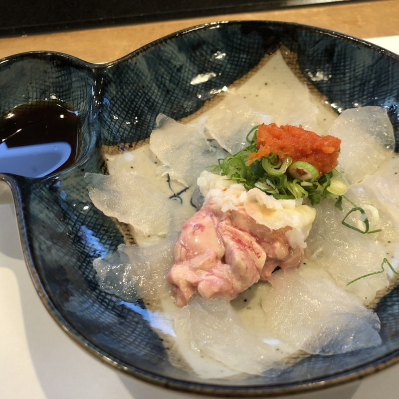 カワハギ薄づくり(寿し 新月)