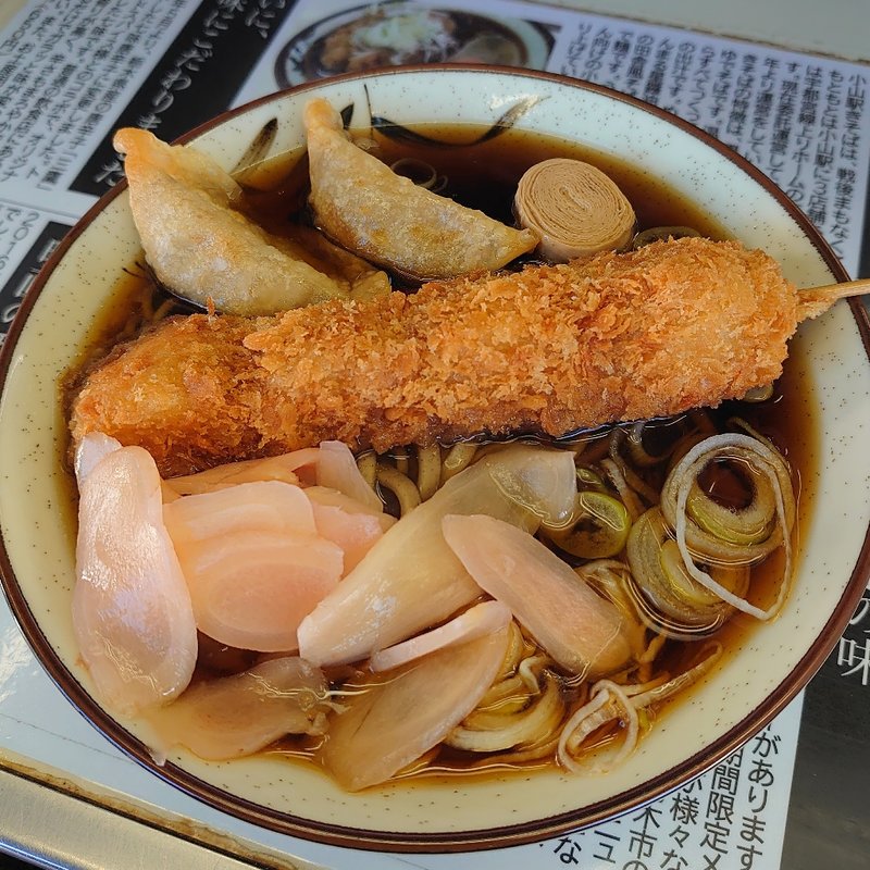 栃木は魅力度最下位？？そば ＋岩下の新生姜(きそば 宇都宮線ホーム )