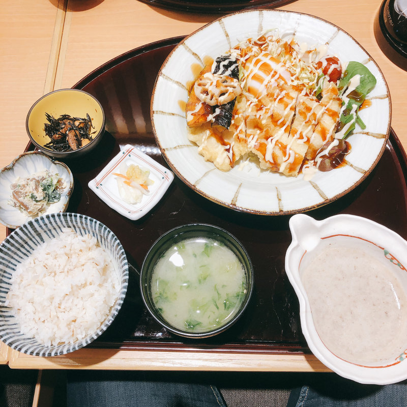 揚げ鶏の照りマヨ膳(とろろ屋)