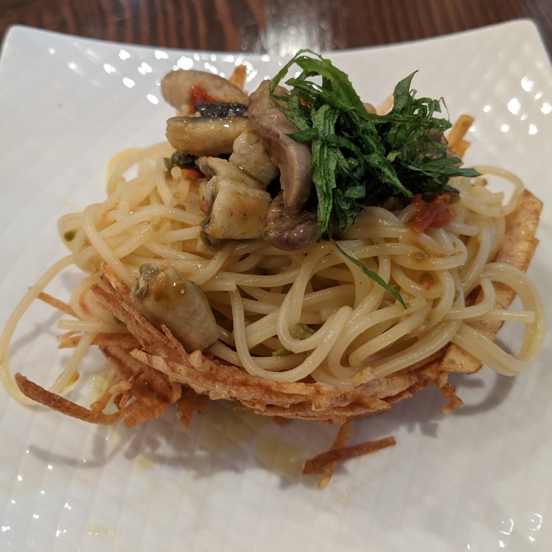 鰻パスタ(入谷鬼子母神門前のだや （のだや）)