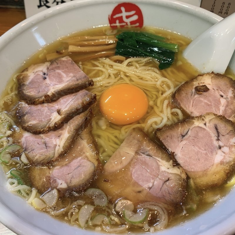 肉そば大、生卵(中華そば まるき)