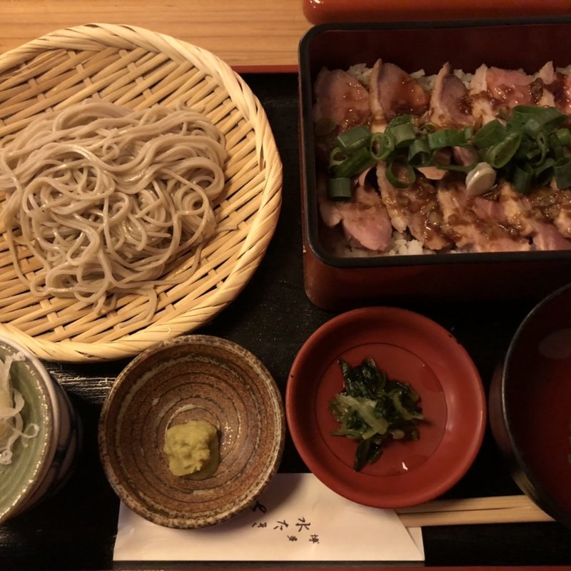 鴨重蕎麦セット(博多水たき さ和鳥 八丁堀)