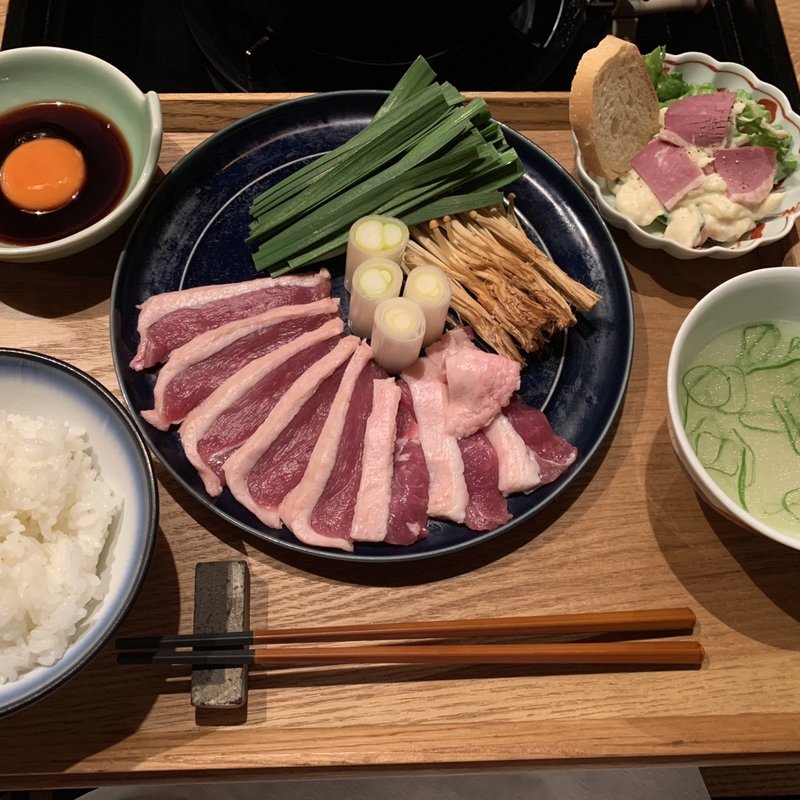 鴨すき御膳(博多 鴨すき 鴨しゃぶ なかもぐろ)