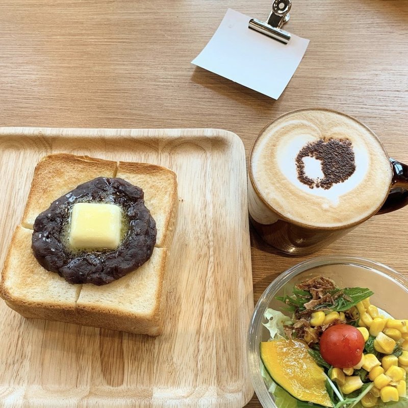 あんバタートースト（セット）(パン屋むつか堂カフェ アミュプラザ博多店)