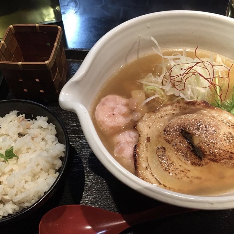 銀笹らーめん(塩)　半鯛飯(銀笹 （ぎんざさ）)