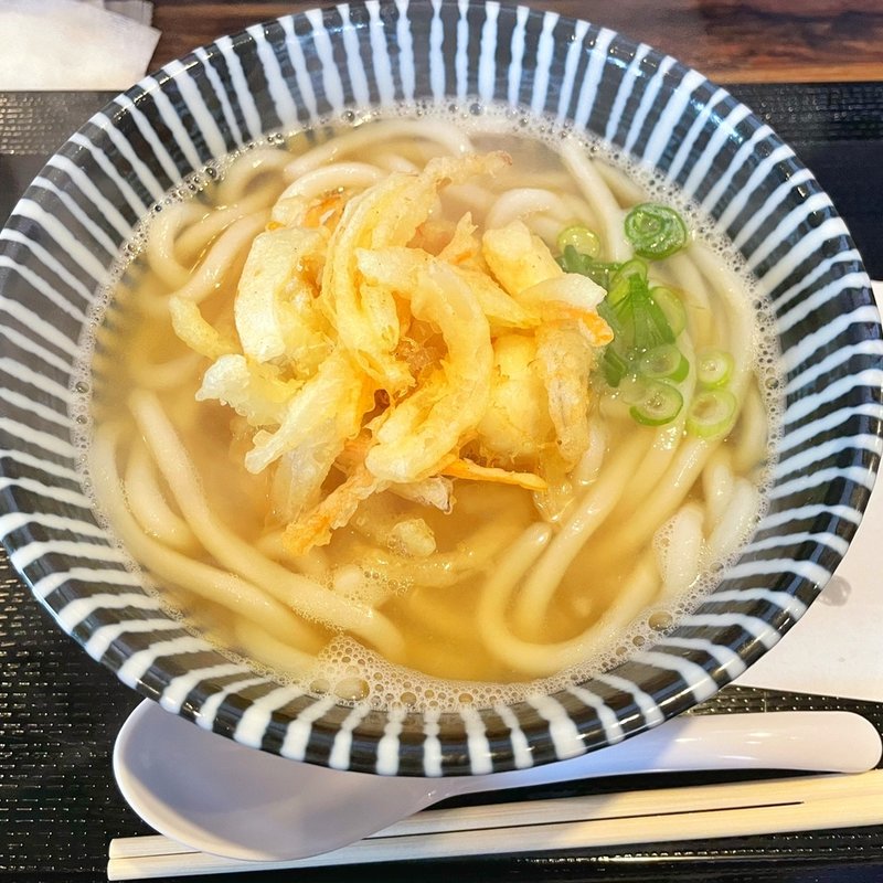 海鮮かき揚げうどん(久留米風博多うどん ふくべ)