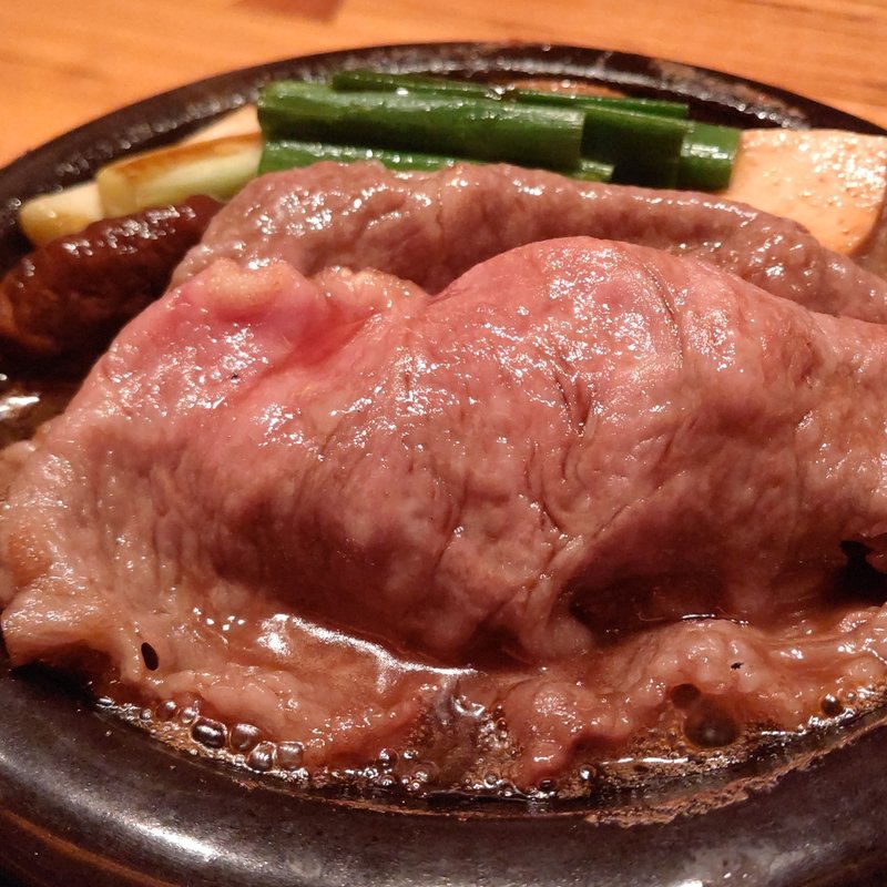 備長コース 主菜 飛騨牛すき煮(日本料理 旬房)