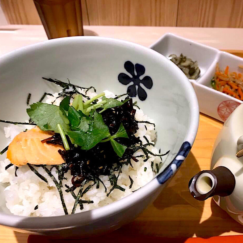 焼き鮭とごま昆布(だし茶漬け えん エスパル仙台店)