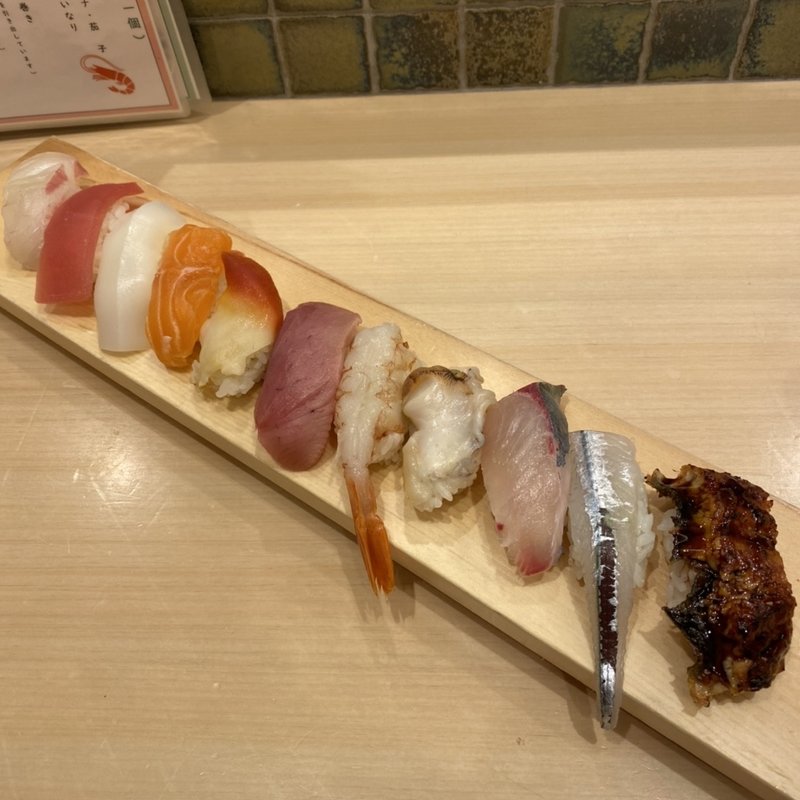 旬にぎり11種(福すし ホワイティーうめだ店)