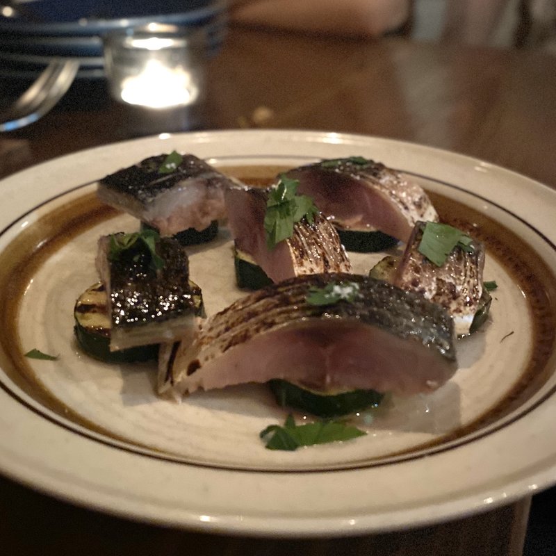 炙りサバ  焦がしアンチョビバター(Xato burrata ＆ steak)