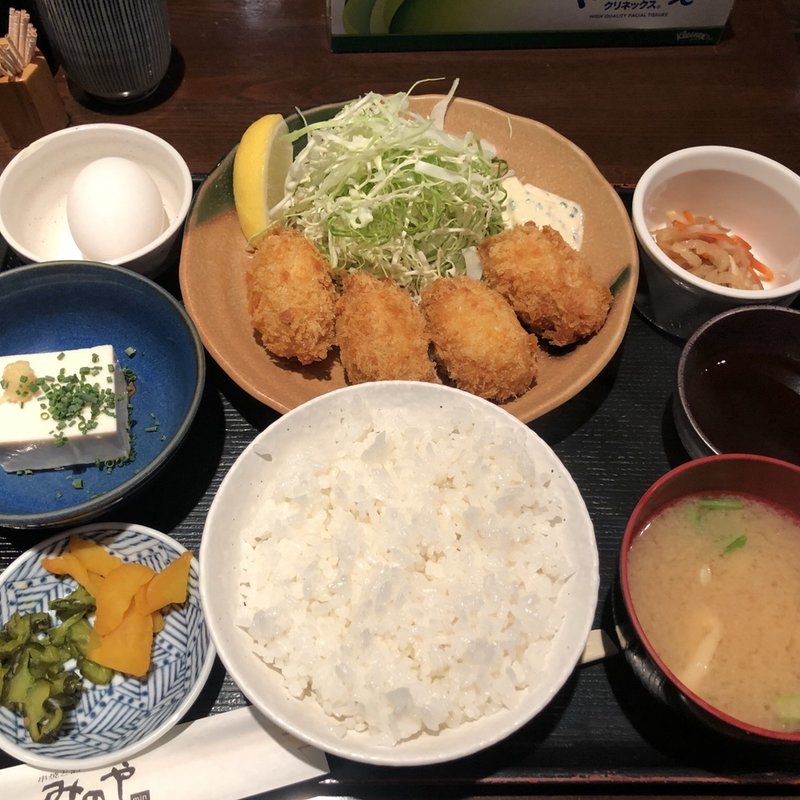 カキフライ定食(みのや 新店 )