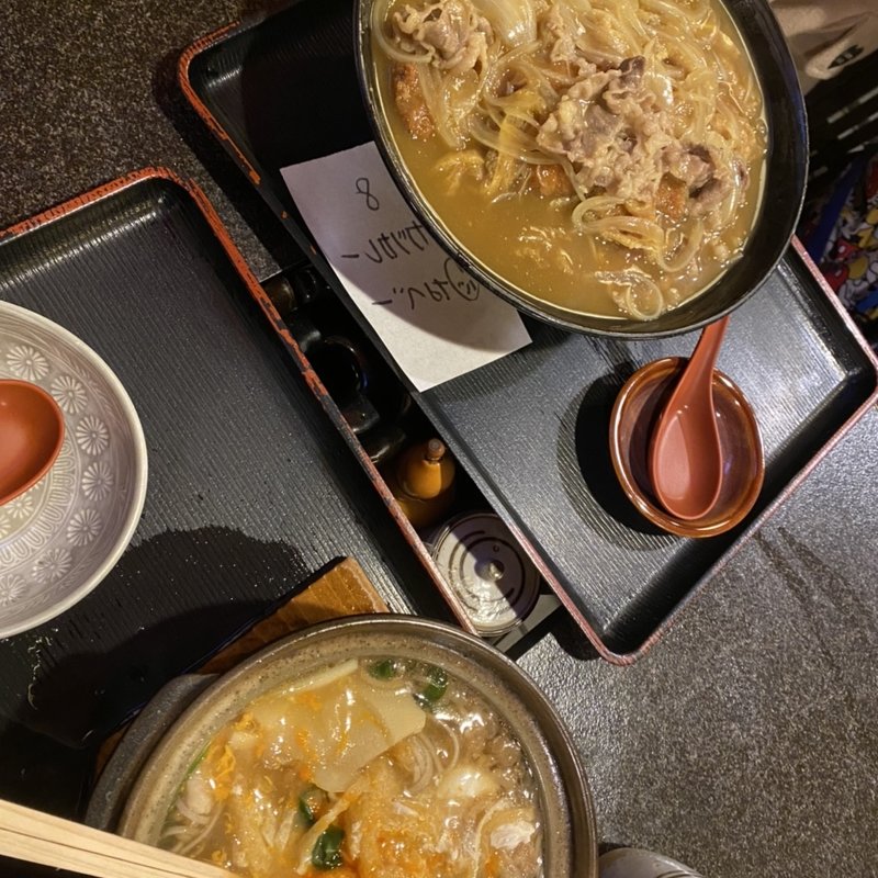 鍋焼きそばとカレーそば(信州そば )