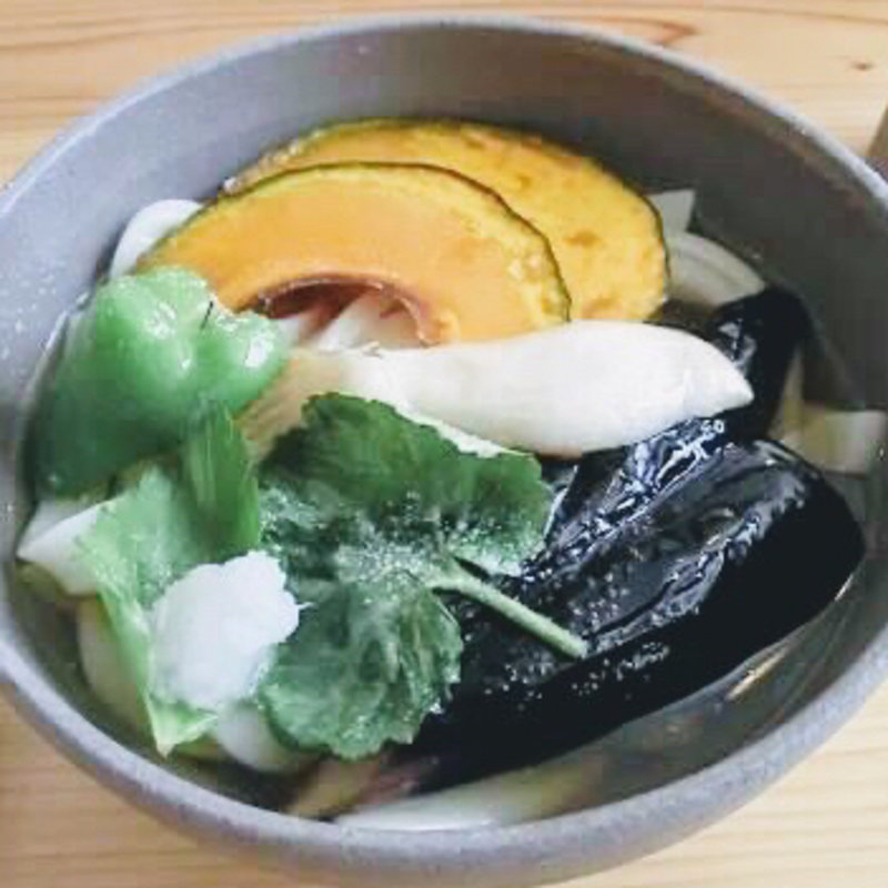 素揚げうどんセット （温or冷）(おおむろ軽食堂 )