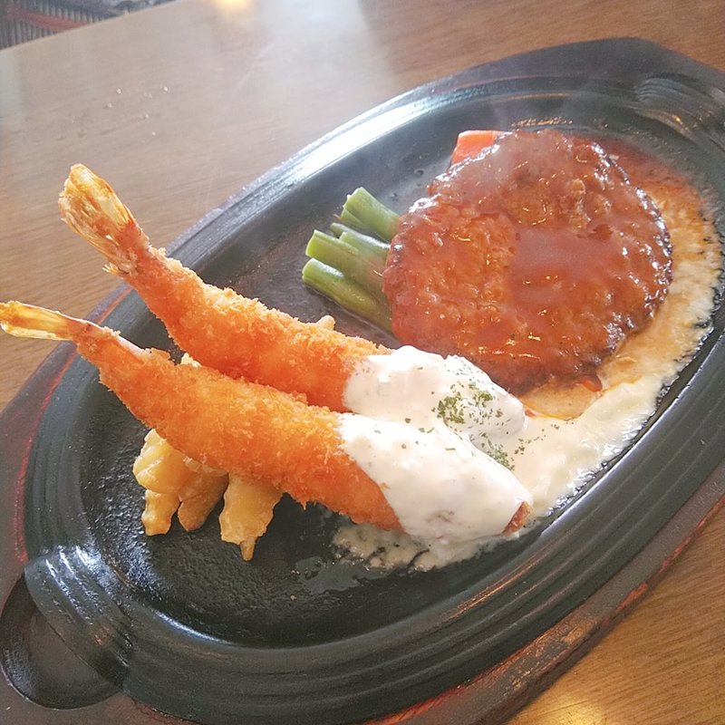 海老フライ&Mハンバーグステーキランチ(ビック・シェフ )