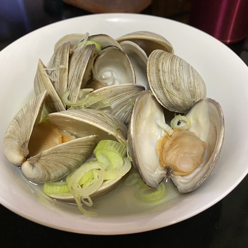 ホンビノス貝の酒蒸し(自宅)