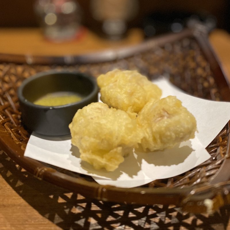 たらの白子の天ぷら(居酒屋 友蔵)