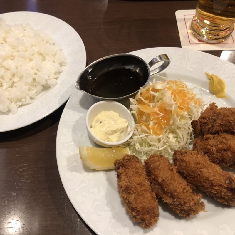 カキフライランチ(銀座ライオン 上野西郷会館店)