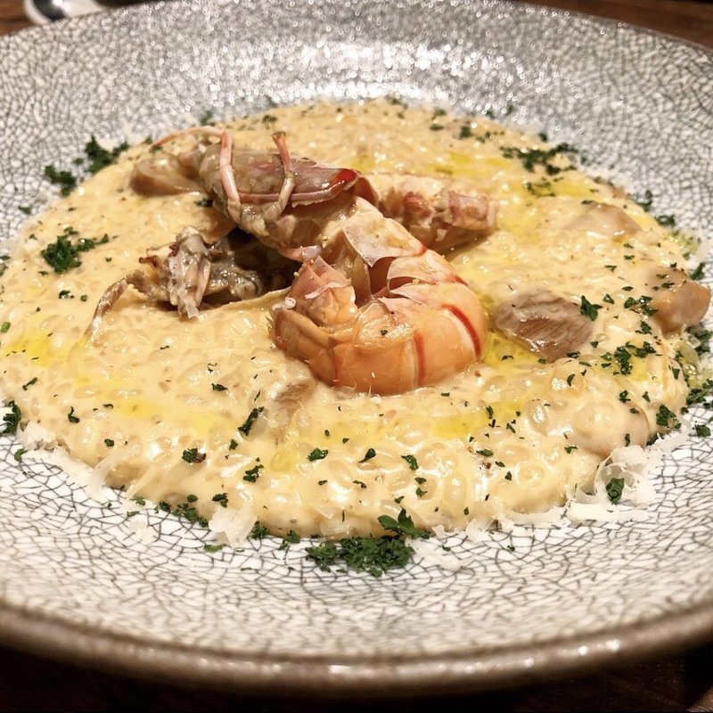 ポルチーニ茸と手長海老のリゾット(Aliante)