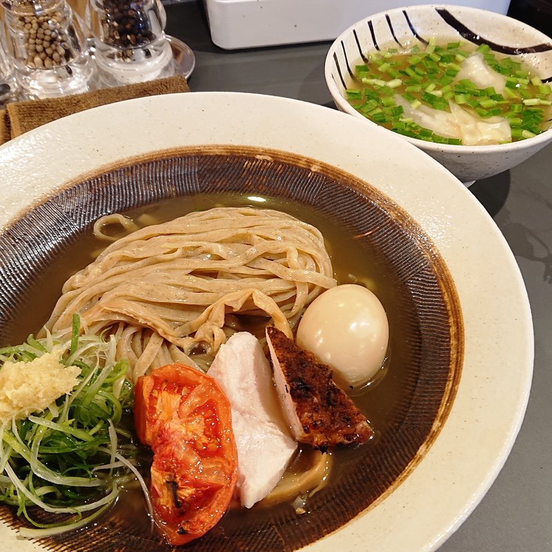 鶏と煮干しの塩つけ麺(黄金拉麺『鶏のおかげ』 八王子みなみ野店)