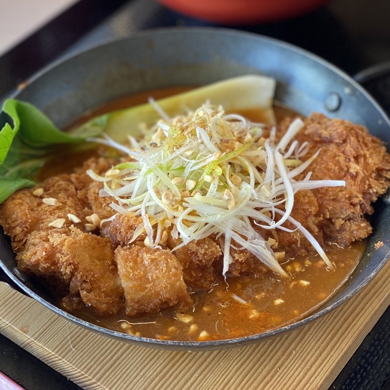 胡麻坦々チキンカツ定食 豚汁大変更 全力飯(かつや 長野七瀬店 )