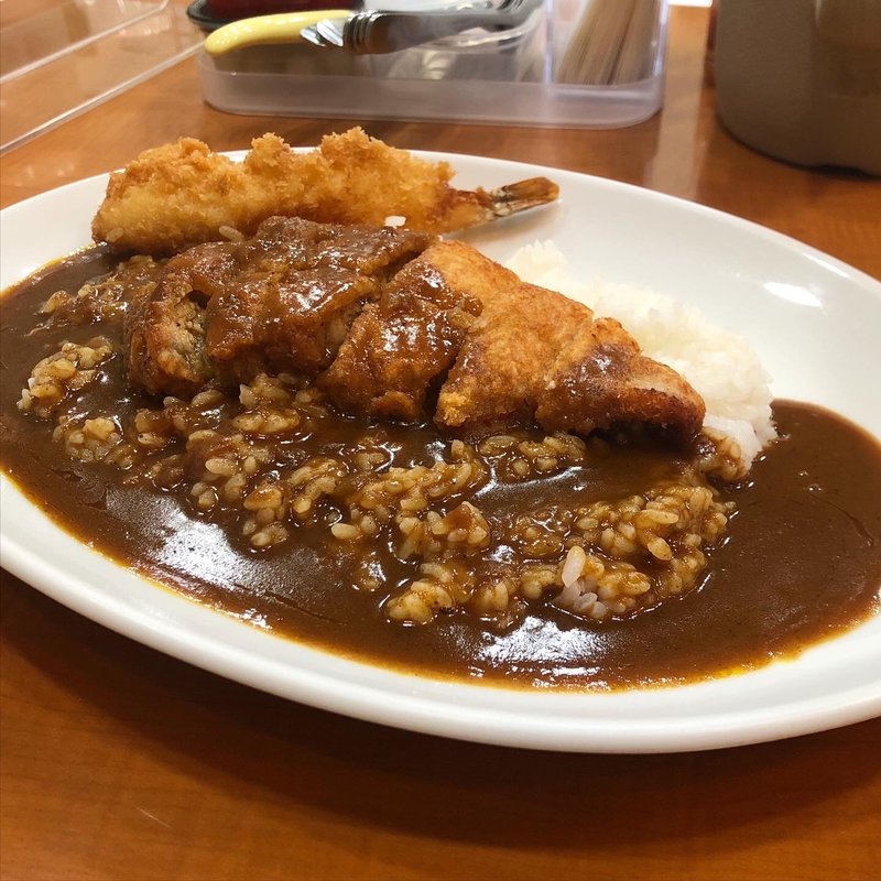 トンカツカレー(エビフライトッピング)(カレー家ＤＥＮ平野町店)