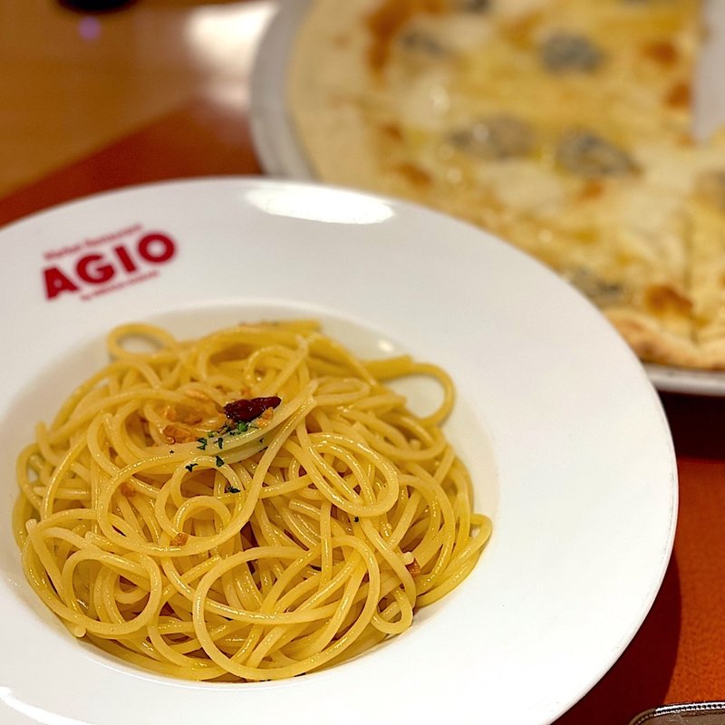 ペペロンチーノのパスタ(マーケットレストランAGIO サンシャインアルパ店)