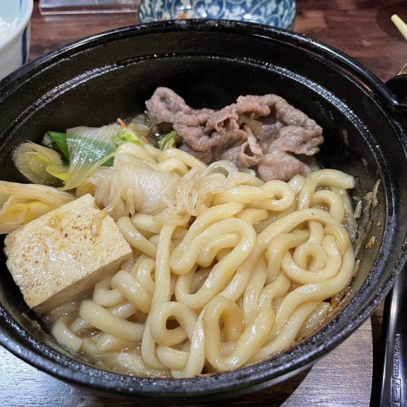 牛すき鍋うどん入り(居酒屋如月)