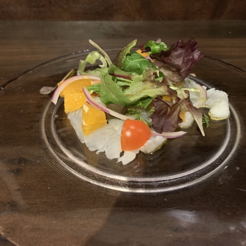 ヒラメとオレンジのカルパッチョ(農家の野菜×創作料理101)